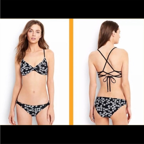 Lands’ End reversible black & white bikini - Picture 1 of 9